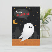 Halloween costume party cartoon spooky kaart (Staand voorkant)