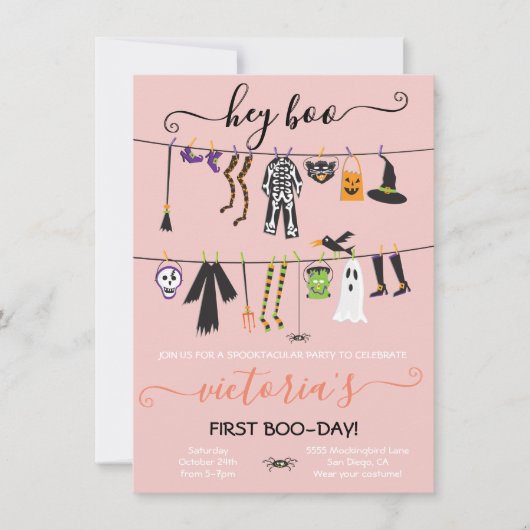 Halloween Costume Party Clothesline invitation (Devant)