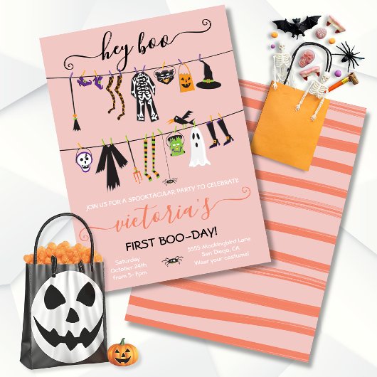 Halloween Costume Party Clothesline invitation
