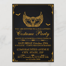 Halloween Costume Party Gold Kaart