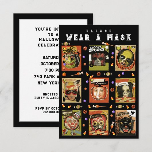 Halloween Costume Party Kaart (Voorkant / Achterkant)