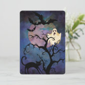 Halloween Costume Party, Moon & Ghost Kaart (Staand voorkant)