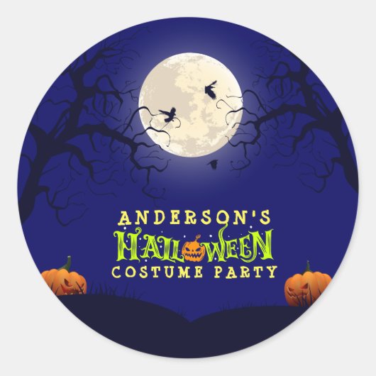 Halloween Costume Party Ronde Sticker (Voorkant)