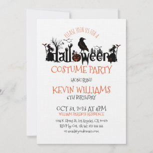 Halloween Costume Party SpookyHalloween Typografie Kaart