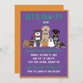 Halloween Costume Pawty Dogs Black Cat Kaart (Voorkant / Achterkant)