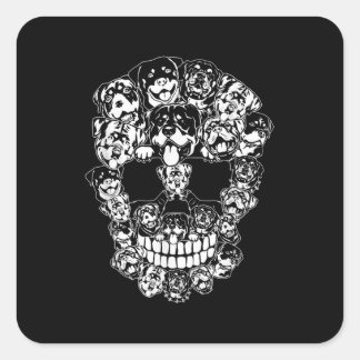 Halloween Costume Skull Rottweiler Hondenliefhebbe Vierkante Sticker