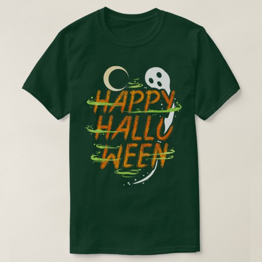 Halloween Costume Spirit Ghost Moon Wishes Happy H T-shirt (Design voorkant)
