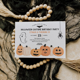 Halloween Costume Spooky Birthday Party Kaart