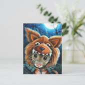Halloween Costume Werewolf Mouse Waterverf Art Briefkaart (Staand voorkant)