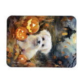 Halloween Coton de tulear with Pumpkins Scary Magneet (Horizontaal)