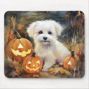 Halloween Coton de tulear with Pumpkins Scary Muismat