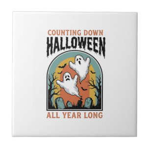 Halloween Countdown T-shirt Vintage Kerkhof Grafis Tegeltje