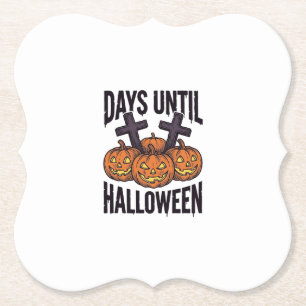 Halloween Countdown T-shirt Vintage Pompoen Design Kartonnen Onderzetters