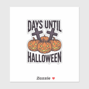 Halloween Countdown T-shirt Vintage Pompoen Design Sticker