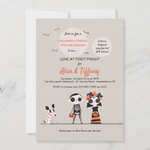 Halloween Couples Shower Invitation Kaart
