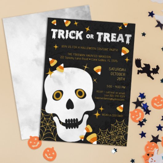 Halloween crâne Costume Invitation pour enfants