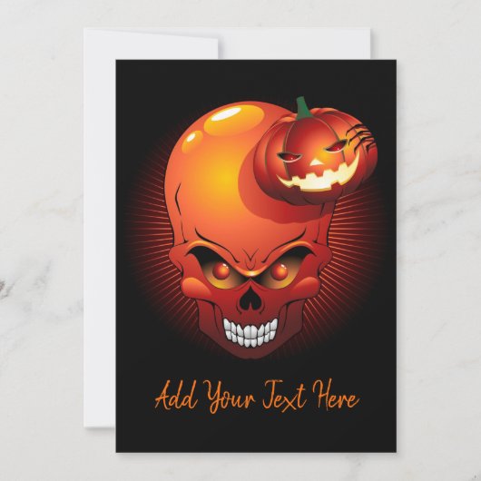 Halloween crâne et invitation Citrouille (Devant)