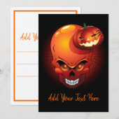 Halloween crâne et invitation Citrouille (Devant / Derrière)