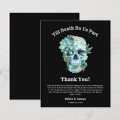 Halloween crâne floral Carte de remerciements Mari (Devant / Derrière)