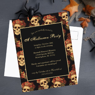 Halloween crâne gothique Invitation de la partie n