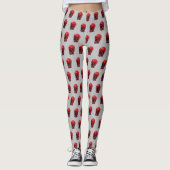 Halloween crâne rouge Leggings d'impression (Devant)