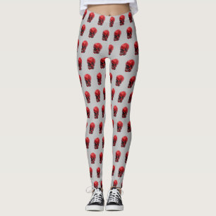 Halloween crâne rouge Leggings d'impression