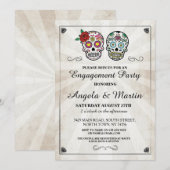 Halloween crâne sucre Invitation de la partie d'en (Devant / Derrière)