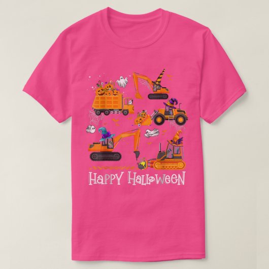 Halloween Crane Truck Construction Pumpkin Toddler T-shirt (Design voorkant)