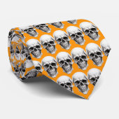 Halloween Crânes Orange Cravate (Roulé)