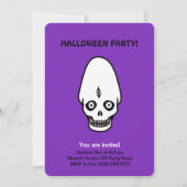 Halloween crânes sur invitation noir & purpIe (Devant)