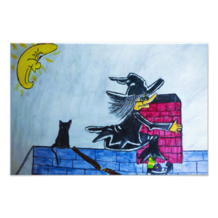 HALLOWEEN CRASHING WITCH Photo Élargissement