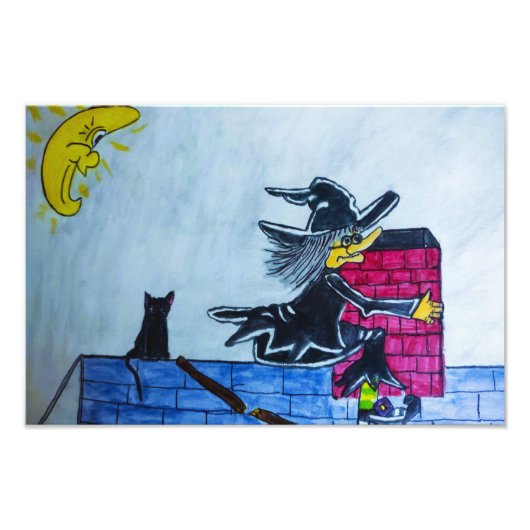 HALLOWEEN CRASHING WITCH Photo Élargissement (Devant)