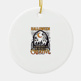 Halloween Creatieve Kinderen Silhouet Halve Maan W Keramisch Ornament