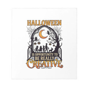 Halloween Creatieve Kinderen Silhouet Halve Maan W Notitieblok