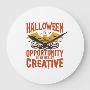 Halloween Creatieve Pompoen Vleermuis Vintage Vect Grote Klok