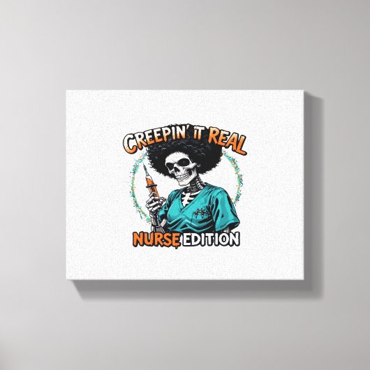 Halloween Creepin It Real! Nurse Edition Classic T Canvas Afdruk (Voorkant)