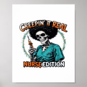 Halloween Creepin It Real! Nurse Edition Classic T Poster (Voorkant)