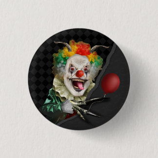 Halloween Creepy Clown Scary Face and Claw Horror Ronde Button 3,2 Cm