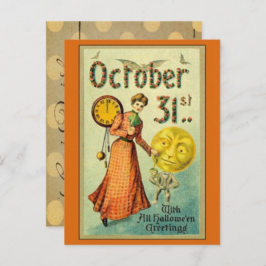 Halloween Creepy Feestdagenkaart (Voorkant / Achterkant)