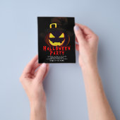 Halloween Creepy Jack O Lantern Party Uitnodiging Flyer (Hand)
