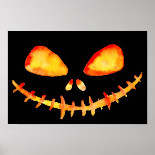 Halloween Creepy Jack O' Lantern Smile Poster (Voorkant)