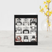 Halloween Creepy Legends Killer Mugshots Horror Fa Kaart (Gele Bloem)