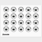 Halloween Creepy Scary Black Itsy Bitsy Spider Web Ronde Sticker (Vel)