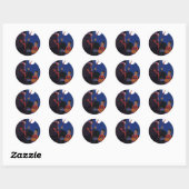  Halloween, Creepy Witch met Boy Ronde Sticker (Vel)