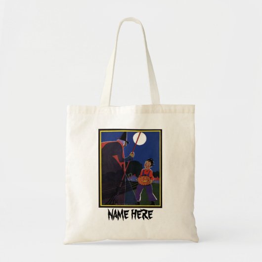 Halloween, Creepy Witch met Boy Tote Bag (Voorkant)