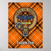 Halloween Crest boven Tartan Poster (Voorkant)