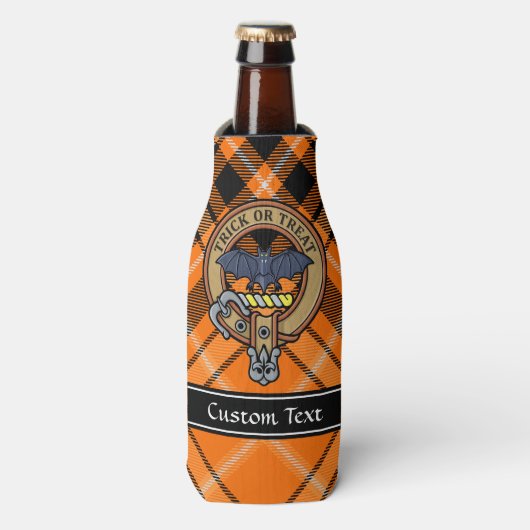 Halloween Crest over Tartan Bottle Cooler (Fles Voorkant)