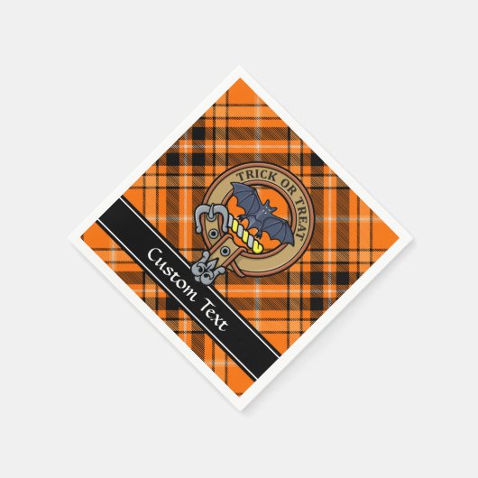 Halloween Crest over Tartan Napkins Servet (Hoek)