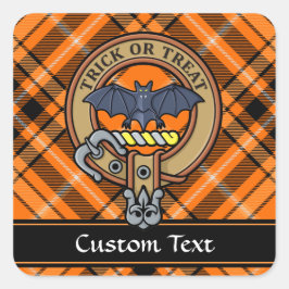Halloween Crest over Tartan Square Sticker