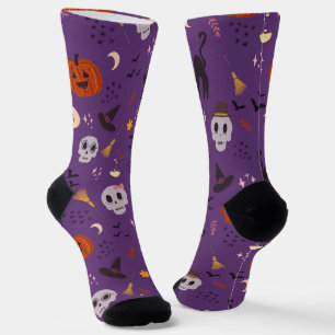 Halloween Crew Soks – Schedels, Pompoenen & Zwarte Sokken